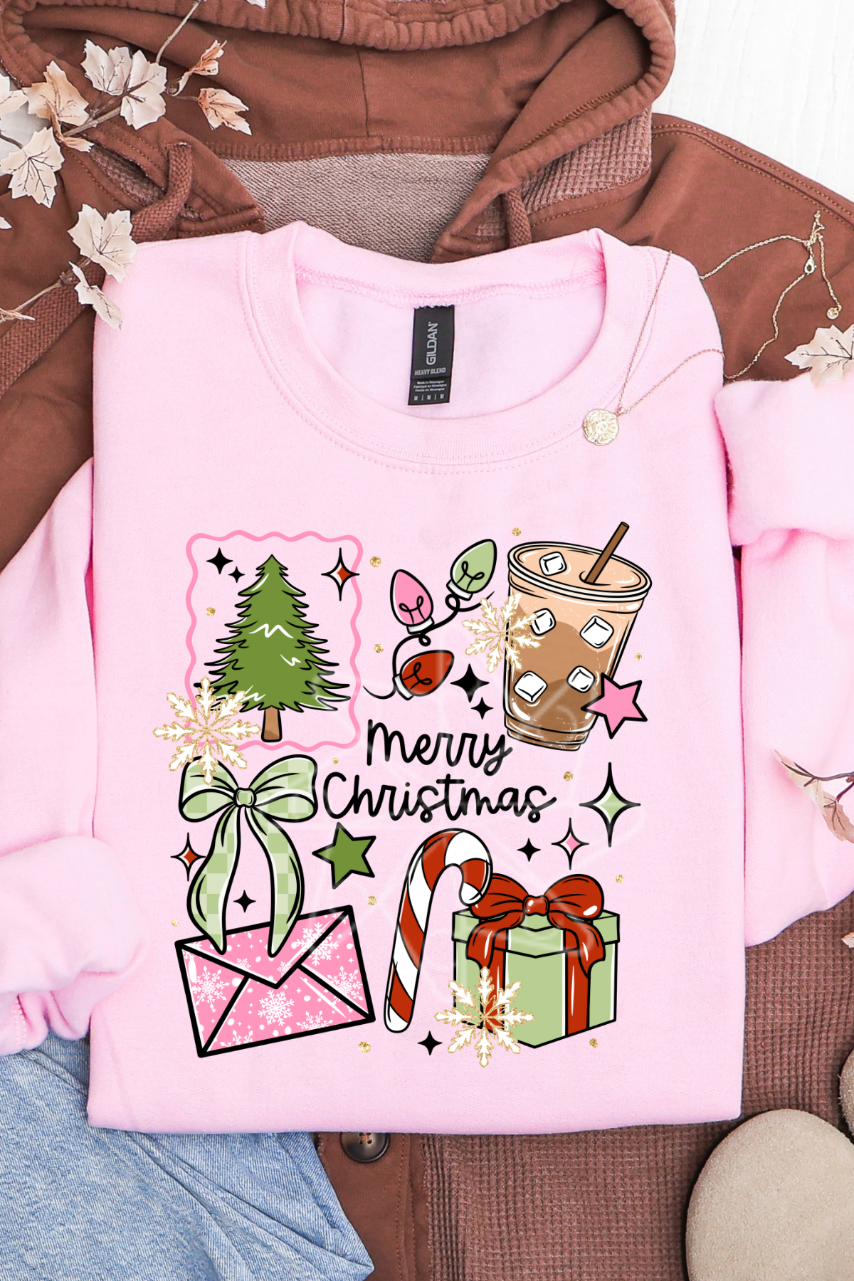 Merry Christmas Pastel Collage Sweatshirt